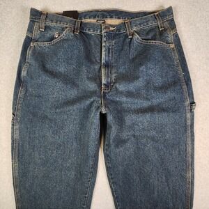 Dickies Relaxed Fit‎ Straight Leg Carpenter Jeans Men's 37x32 Blue Heavyweight